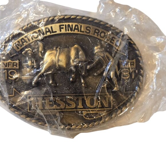 1981 NFR Belt Buckle Hesston NOS Bull Rider Clown Cowboy National Finals Rodeo - Picture 12 of 12